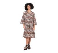 Angel of Style Damen große Größen Übergrößen Plus Size Kleid, A-Linie, Musselin, Leo-Muster, Volants Leinen 46 841921305-46