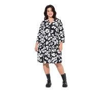 Angel of Style Damen große Größen Übergrößen Plus Size Kleid, Alloverdruck, Tunika-Ausschnitt schwarz 52 838921100-52