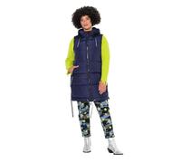 Angel of Style Damen große Größen Übergrößen Plus Size Long-Steppweste, A-Linie, Kapuze nachtblau 44 833900842-44