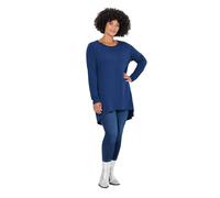 Angel of Style Damen große Größen Übergrößen Plus Size Longshirt, Bequeme Passform, Rundhals, Langarm dunkelblau 60 832033750-60