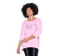 Angel of Style Damen große Größen Übergrößen Plus Size Longshirt, Oversized, No.1-Motiv aus Ziersteinchen rosa 46+ 848283809-46+