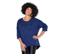 Angel of Style Damen große Größen Übergrößen Plus Size Longshirt, Oversized, No.1-Motiv aus Ziersteinchen dunkelblau 46+ 848283750-46+