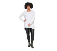 Angel of Style Damen große Größen Übergrößen Plus Size Longshirt, Rundhals, Halbarm, gerundeter Saum schneeweiß 60 832019200-60