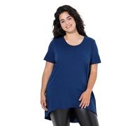 Angel of Style Damen große Größen Übergrößen Plus Size Longshirt, Rundhals, Halbarm, gerundeter Saum dunkelblau 52 832019750-52