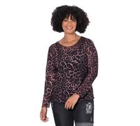 Angel of Style Damen große Größen Übergrößen Plus Size Mesh-Shirt, Slim Fit, Wellenmuster, Langarm Taupe 56 838069320-56
