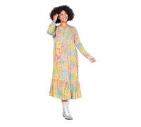 Angel of Style Damen große Größen Übergrößen Plus Size Midikleid, A-Linie, Leo-Muster, Volant neon grün 52 838873405-52