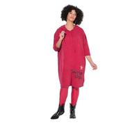 Angel of Style Damen große Größen Übergrößen Plus Size Musselin-Kleid, Oversized, Sterne, Kapuze samtrot 42+ 839684550-42+