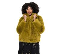 Angel of Style Damen große Größen Übergrößen Plus Size Plüschjacke, Straight Fit, Schalkragen, Pelzhaken Dunkles senfgelb 54 842373640-54