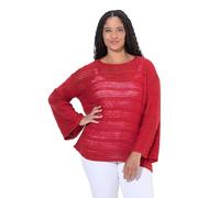 Angel of Style Damen große Größen Übergrößen Plus Size Pullover, Boxy Fit, Lochstrick, Langarm neon rot 42+ 852664520-42+