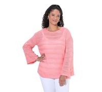 Angel of Style Damen große Größen Übergrößen Plus Size Pullover, Boxy Fit, Lochstrick, Langarm pfirsich 54+ 852664645-54+