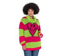 Angel of Style Damen große Größen Übergrößen Plus Size Pullover, Straight Fit, Blockstreifen, Herz-Smiley neon Berry 46+ 836170586-46+