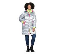 Angel of Style Damen große Größen Übergrößen Plus Size Steppmantel, Straight Fit, Neon-Details, Rückenprint Silber 48 842297131-48