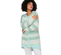 Angel of Style Damen große Größen Übergrößen Plus Size Strickjacke, Oversized, Blockstreifen, offene Form, V-Ausschnitt, Langarm grün 52 201797431-52