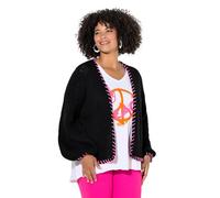 Angel of Style Damen große Größen Übergrößen Plus Size Strickjacke, Straight Fit, Zierkanten, Ballonärmel schwarz 46+ 846653100-46+