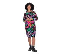 Angel of Style Damen große Größen Übergrößen Plus Size Sweatkleid, Komfort Fit, farbiges Muster, Taillengürtel schwarz 50 844680100-50