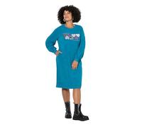 Angel of Style Damen große Größen Übergrößen Plus Size Sweatkleid, Straight Fit, Druckmotiv, Ballon-Langarm Saphir 60 846935763-60