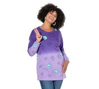 Angel of Style Damen große Größen Übergrößen Plus Size Sweatshirt, Oversized, Farbverlauf Smiley, Langarm lila 48 830178812-48