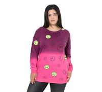 Angel of Style Damen große Größen Übergrößen Plus Size Sweatshirt, Oversized, Farbverlauf Smiley, Langarm dunkel weinrot 54 830178350-54