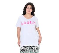 Angel of Style Damen große Größen Übergrößen Plus Size T-Shirt, A-Linie, leuchtender Schriftzug Laugh schneeweiß 50 840605200-50