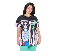 Angel of Style Damen große Größen Übergrößen Plus Size T-Shirt, Boxy Fit, Frauen-Motiv schwarz 50 840604100-50