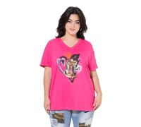 Angel of Style Damen große Größen Übergrößen Plus Size T-Shirt, Boxy Fit, Kroko-Druck hibiskuspink 50 841008510-50