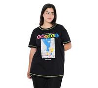 Angel of Style Damen große Größen Übergrößen Plus Size T-Shirt, Boxy Fit, Sneaker-Motiv schwarz 54 846124100-54