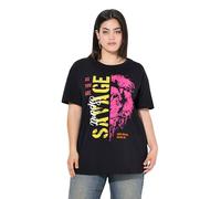 Angel of Style Damen große Größen Übergrößen Plus Size T-Shirt, Boxy Fit, Statement/Tigerkopf Motiv schwarz 52 843709100-52