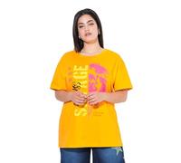 Angel of Style Damen große Größen Übergrößen Plus Size T-Shirt, Boxy Fit, Statement/Tigerkopf Motiv neon orange 60 843709643-60