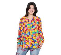 Angel of Style Damen große Größen Übergrößen Plus Size Tunika, farbiges EIS-Muster, Langarm neon rot 54 842920520-54