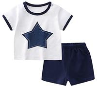 Angel ZYJ Babykleidung Set Jungen Mädchen Baumwolle Kurzarm Cartoon Print T-Shirt + Shorts Sommer-Outfits (6-12 M, style 4)