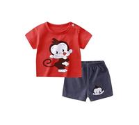 Angel ZYJ Babykleidung Set Jungen Mädchen Baumwolle Kurzarm Cartoon Print T-Shirt + Shorts Sommer-Outfits (3-4 Jahre alt, style 5)