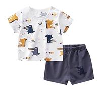 Angel ZYJ Babykleidung Set Jungen Mädchen Baumwolle Kurzarm Cartoon Print T-Shirt + Shorts Sommer-Outfits (12-18 M, style 9)