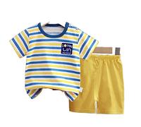 Angel ZYJ Babykleidung Set Jungen Mädchen Baumwolle Kurzarm Cartoon Print T-Shirt + Shorts Sommer-Outfits (6-12 M, style 3)