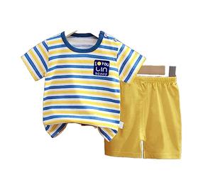 Angel ZYJ Babykleidung Set Jungen Mädchen Baumwolle Kurzarm Cartoon Print T-Shirt + Shorts Sommer-Outfits (18-24 M, style 3)
