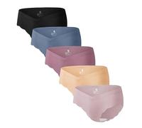 Angelhood 5er-Pack Umstandsunterwäsche, nahtlos, Schwangerschafts-Höschen nach der Geburt, Wellenrand, unsichtbarer Bikini unter dem Bauch, Mehrfarbig A, M