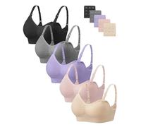Angelhood Nursing Bra 3 Pack Womens Maternity Breastfeeding Bra Wireless Sleep Bra Bralette with Extenders & Clips