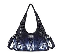 Angelkiss Hobo-Geldbeutel und Handtaschen für Damen, Satchel-Handtasche, große Damenhandtasche für den täglichen Gebrauch, Schultertasche, Tiefes Blau, 15(W) x 11.4(D) x4.3(H)-[inches]