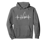 Angeln Herzschlag für Angler und Fischer Pullover Hoodie, Unisex für Erwachsene, Anthrazit, XXL