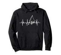 Angeln Herzschlag für Angler und Fischer Pullover Hoodie, Unisex für Erwachsene, Schwarz, XXL