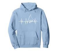 Angeln Herzschlag für Angler und Fischer Pullover Hoodie, Unisex für Erwachsene, Taubenblau, XXL