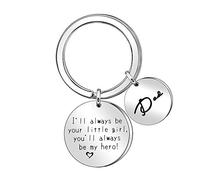 Angelra Vater Schlüsselanhänger für Papa - Papa, ich werde immer dein kleines Mädchen sein, du wirst immer mein Held sein