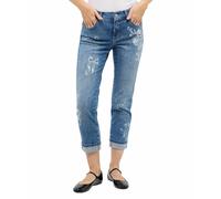 Angels Jeans DARLEEN BEAUTY High-Waist Jeans Straight Fit Hellblau mit Umschlag & Print Größe 42/30