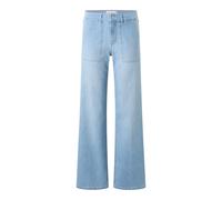 Relax-fit-Jeans ANGELS "LIZ WORKER", Damen, Gr. 34, Länge 28, bleached blau used, Denim/Jeans, Obermaterial: 91% Baumwolle, 6% Polyester, 3% Elasthan, relaxed fit lang, Jeans Relax-fit-Jeans, mit groß