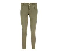 ANGELS 7/8-Jeans 'Ornella Button' mit unifarbenem Stoff, light khaki used