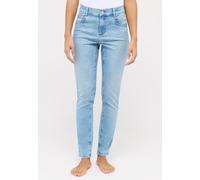 Skinny-fit-Jeans ANGELS "SKINNY PUSH UP", Damen, Gr. 44, Länge 30, blau (light blau used), Denim/Jeans, Obermaterial: 85% Baumwolle, 10% Polyester, 5% Elasthan, unifarben, casual, slim fit knöchellang