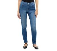Skinny-fit-Jeans ANGELS "SKINNY SHAPE", Damen, Gr. 42, Länge 28, blau (mid blau used), Denim/Jeans, Obermaterial: 85% Baumwolle, 10% Polyester, 5% Elasthan, casual, slim fit lang, Jeans, mit Push-up E