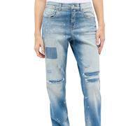 Angels Straight Patch Jeans in Hellblau mit Destroyed Look D44 / L32 Straight Fit
