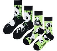 Angelteers 2 Paar Cartoon-Tier-Crew-Socken, lustige Baumwollsocken für Damen, panda, One Size