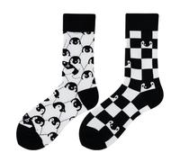 Angelteers 2 Paar lustige Cartoon-Tier-Druck-Socken aus Baumwolle für Damen und Teenager, pinguin, Einheitsgröße