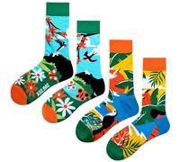 Angelteers 2 Paar lustige Cartoon-Tier-Druck-Socken aus Baumwolle für Damen und Teenager, Vogel-Motiv, Einheitsgröße